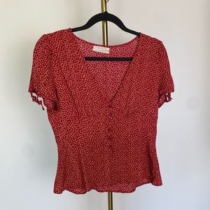 Reformation-Style Short Sleeve Blouse